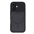 Чехол-накладка для iPhone 17, Silicon Case, магнитный (MagSafe), с дизайном, без лого, X-CASE, черный