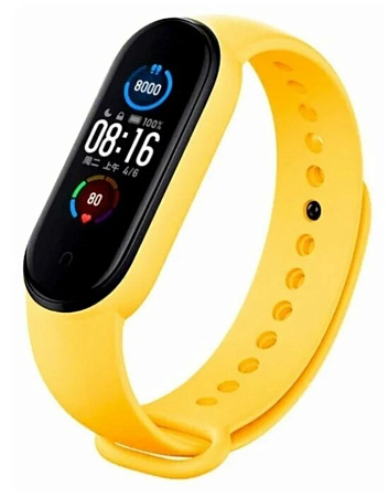 Ремешок на руку для Mi band 5/6, силиконовый, желтый