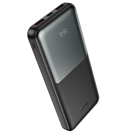 Универсальный Доп. Аккумулятор 10000mAh, J136, HOCO, выход: 2 USB (22.5W)+1 PD (20W) с дисплеем, черный