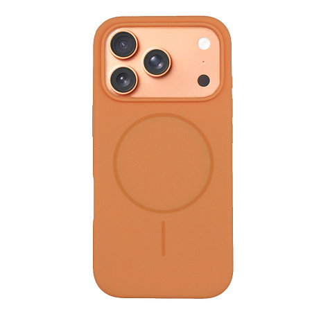 Чехол-накладка для iPhone 17 Pro, Silicon Case, магнитный (MagSafe), без лого, X-CASE, оранжевый