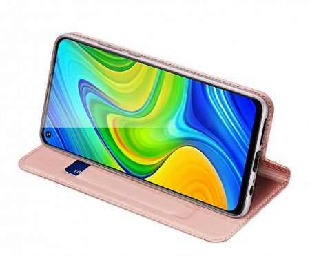 Чехол-книжка для Xiaomi Redmi Note 9/Redmi 10X, DU DU, боковая, розовая