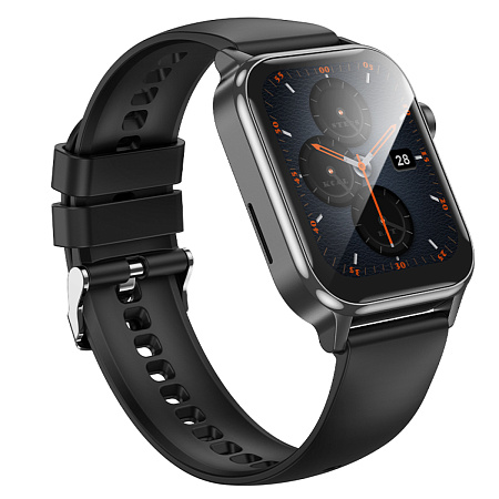 Умные часы Y26 спортивные Smart watch Hoco с поддержкой звонков, черные