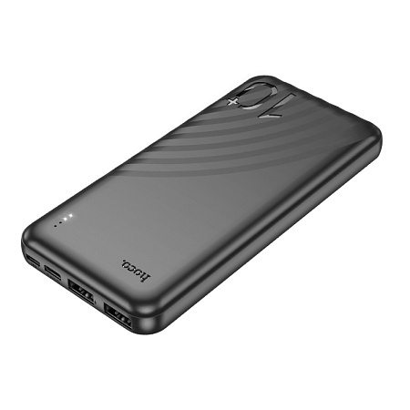 Универсальный Доп. Аккумулятор 10000mAh, J123, HOCO, выход: 2 USB: 5V/2, черный