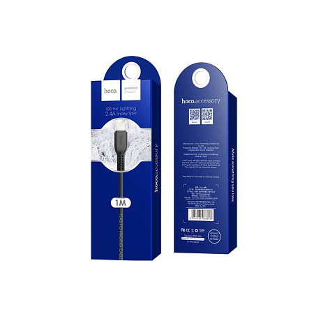 USB дата кабель Lightning, HOCO, X20, 1м, черный