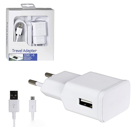 СЗУ, 5V.2A, 1 USB, кабель Micro