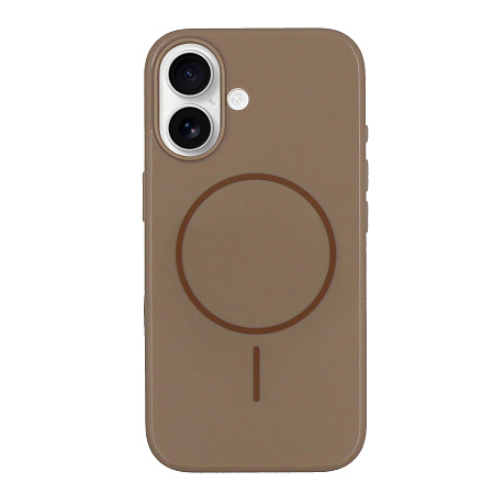 Чехол-накладка для iPhone 16, глянцевый, магнитный (MagSafe), без лого, X-CASE, бежевый