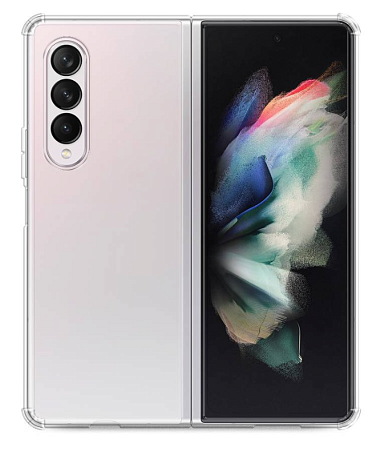 Чехол-накладка для Samsung Galaxy Z Fold 3, усиленные края, X-CASE, прозрачный