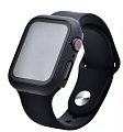 Защитное стекло с чехлом для Apple Watch 41mm, ударопрочный, цвет черный