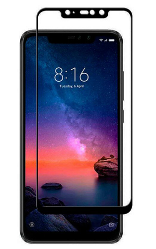 Защитное стекло на Xiaomi Redmi Note 6 Pro, 9D, черный, X-CASE
