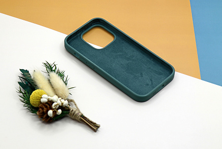 Чехол-накладка для iPhone 14 Pro, Silicon Case, без лого, зеленый лес