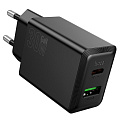 Сетевое зарядное устройство, 1 PD 30W + 1 USB 3.0 QC (N71), HOCO, черный