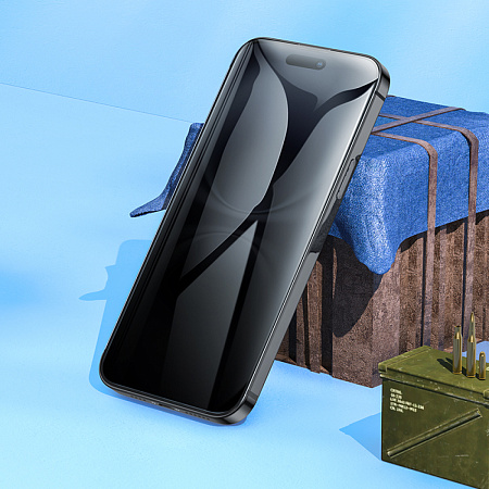 Защитное стекло для iPhone 15/16, A777 Plus, HOCO, антишпионское, черное