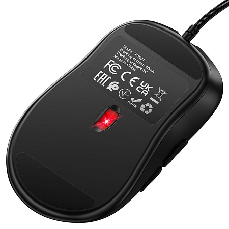 Проводная мышь игровая, GM601, HOCO, вес 115 г, черный