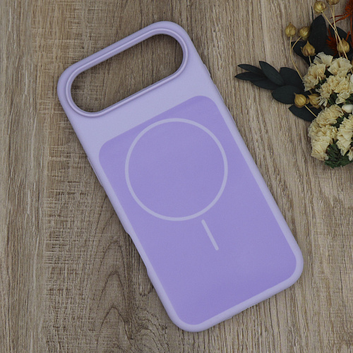 Чехол-накладка для iPhone 17 Air, Silicon Case, магнитный (MagSafe), с дизайном, без лого, X-CASE, сиреневый