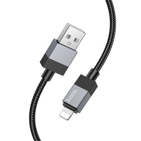 USB дата кабель Lightning, HOCO, X110, 1м, черный