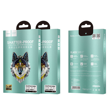 Защитное стекло для iPhone 6 Plus/6S Plus (A1), HOCO, Shatterproof edges, 3D, закруглённое, черное