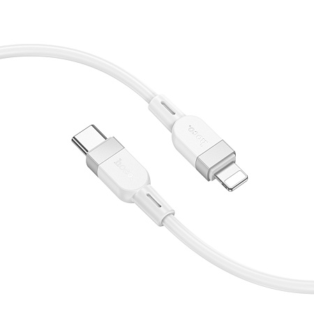 Кабель Lightning to Type-C (PD), HOCO, X109, 1м, силиконовый, белый