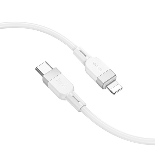 Кабель Lightning to Type-C (PD), HOCO, X109, 1м, силиконовый, белый