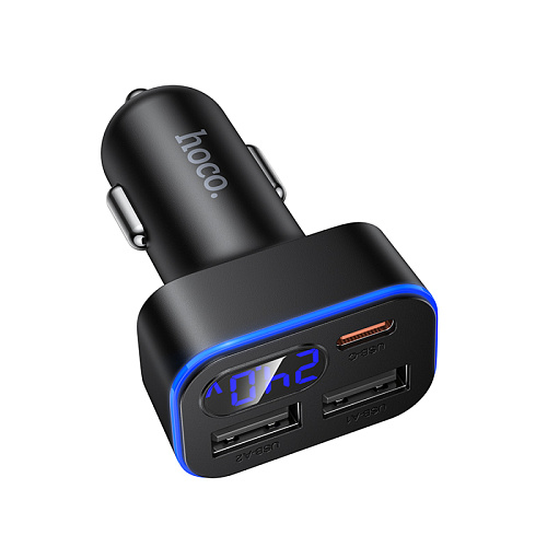 Автомобильное зарядное устройство, 2 USB QC3.0 12W, 1 PD 30W (Z63A), HOCO, черный