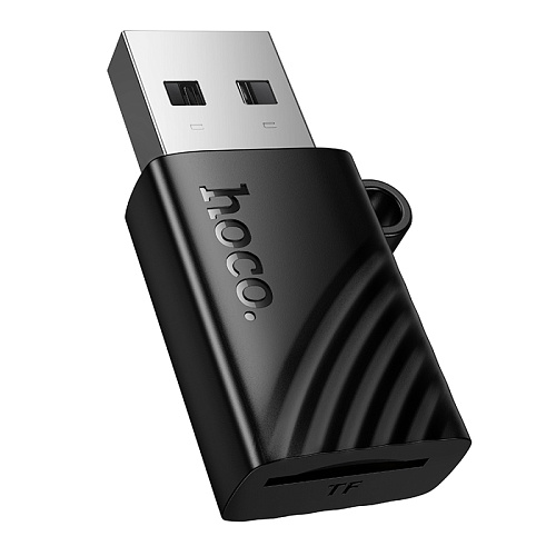 Картридер USB, HB53, HOCO, поддержка microSD карт, цвет черный