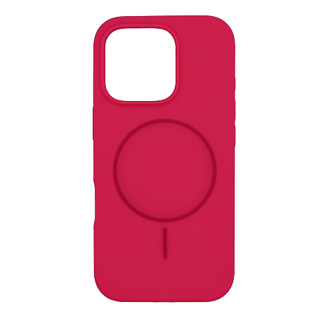 Чехол-накладка для iPhone 16 Pro, Silicon Case, магнитный (MagSafe), без лого, X-CASE, ярко-розовый