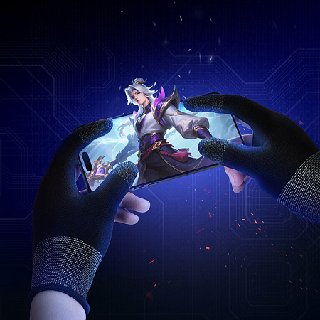 Перчатки для игры на телефоне, GA21, HOCO, толщина 0,5 мм, черный