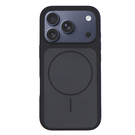 Чехол-накладка для iPhone 17 Pro Max, Silicon Case, магнитный (MagSafe), с дизайном, без лого, X-CASE, черный