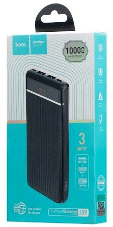 Универсальный Доп. Аккумулятор 10000mAh, J59, HOCO, черный