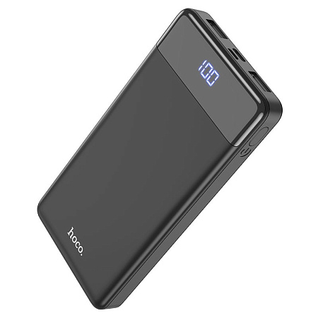 Универсальный Доп. Аккумулятор 10000mAh, J84, HOCO, выход 2 USB (5V/2A), вход Micro/Type-C, с дисплеем, черный