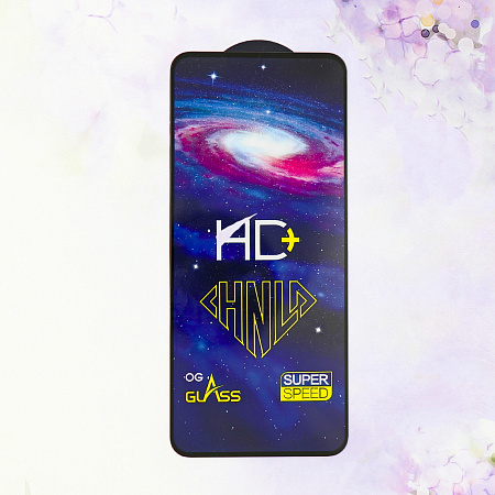 Защитное стекло на TECNO Spark 40 Pro, HD+, прозрачное с черной рамкой, X-CASE