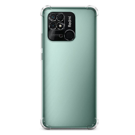 Чехол силиконовый для Xiaomi Redmi 10C/Poco C40, усиленные края, с защитой камеры, X-CASE, прозрачный