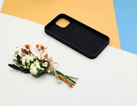 Чехол-накладка для iPhone 14, Silicon Case, без лого, черный