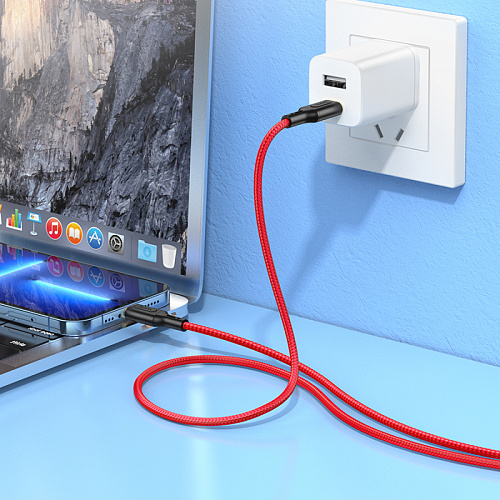Кабель Lightning to Type-C (PD), HOCO, X95, 1м, 20W, красный