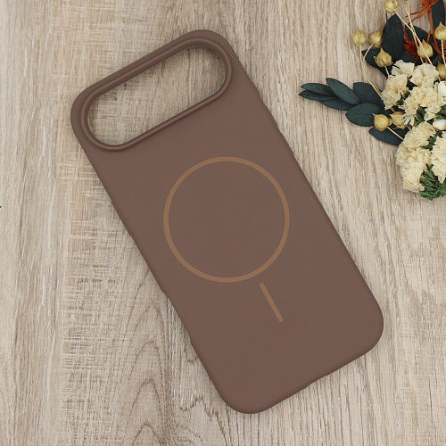 Чехол-накладка для iPhone 17 Air, Silicon Case, магнитный (MagSafe), без лого, X-CASE, коричневый