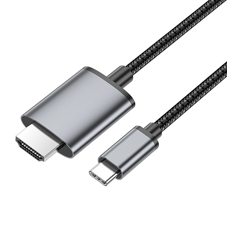 HDMI кабель на Type-C, UA27, HOCO, 2м, металлический серый