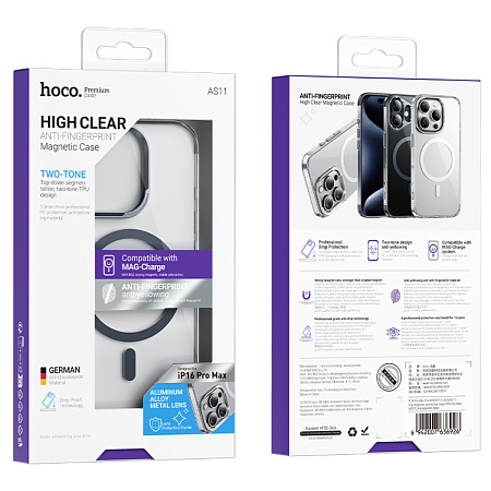 Чехол для iPhone 16 Pro Max, TPU 1.3 mm, Магнитный (MagSafe), AS11, HOCO, черный