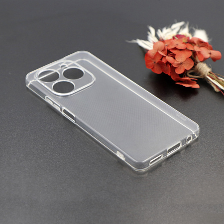 Чехол силиконовый для TECNO Spark 20 Pro, с защитой камеры, X-CASE, прозрачный