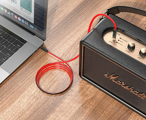 AUX Audio кабель 3,5 мм, UPA16, 2m, HOCO, черно-красный