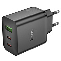 Сетевое зарядное устройство, 2 PD 65W + 1 USB 3.0 QC (N51), HOCO, черный