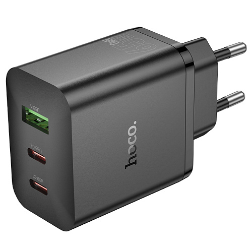 Сетевое зарядное устройство, 2 PD 65W + 1 USB 3.0 QC (N51), HOCO, черный