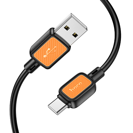 Usb кабель Type-C, HOCO, X108, силиконовый, 1м, черный