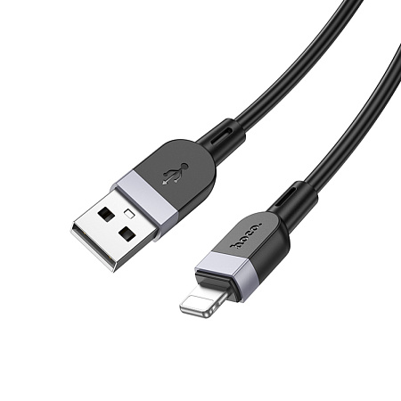 USB дата кабель Lightning, HOCO, X109, 1м, силиконовый, черный