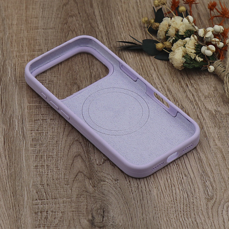 Чехол-накладка для iPhone 17 Pro Max, Silicon Case, магнитный (MagSafe), с дизайном, без лого, X-CASE, сиреневый