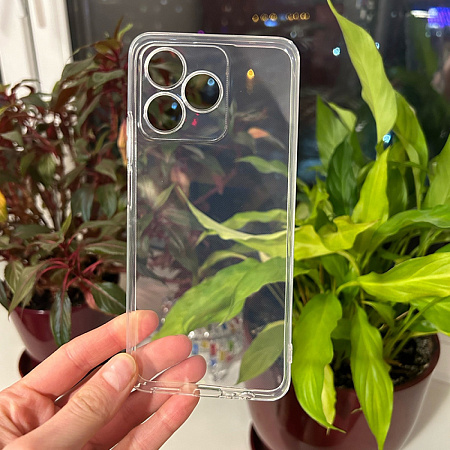 Чехол силиконовый для Realme C51/C53/Note 50 (4G)/Narzo N53, с защитой камеры, X-CASE, прозрачный
