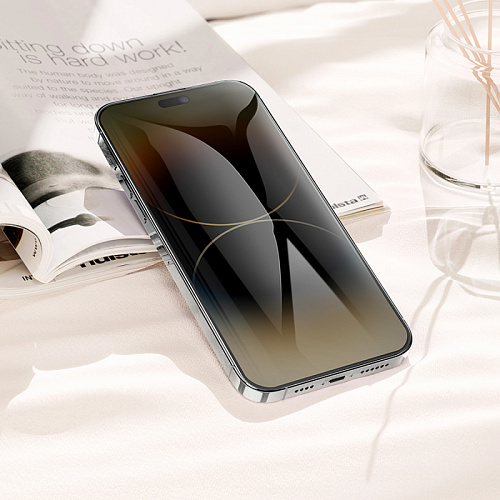 Защитное стекло для iPhone 15 Pro Max, G15, HOCO, Guardian shield series full-screen anti-spy tempered glass, черное