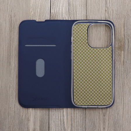 Чехол-книжка для iPhone 14 Pro, X-CASE, боковой, синий