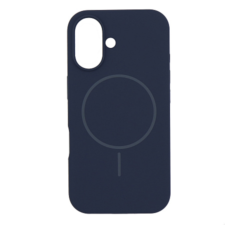 Чехол-накладка для iPhone 16, Silicon Case, магнитный (MagSafe), без лого, X-CASE, синий
