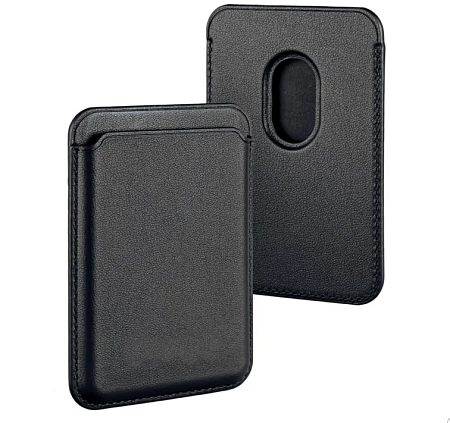 Чехол для карт (MagSafe), без лого, экокожа, X-CASE, черный
