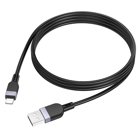 USB дата кабель Lightning, HOCO, X109, 1м, силиконовый, черный