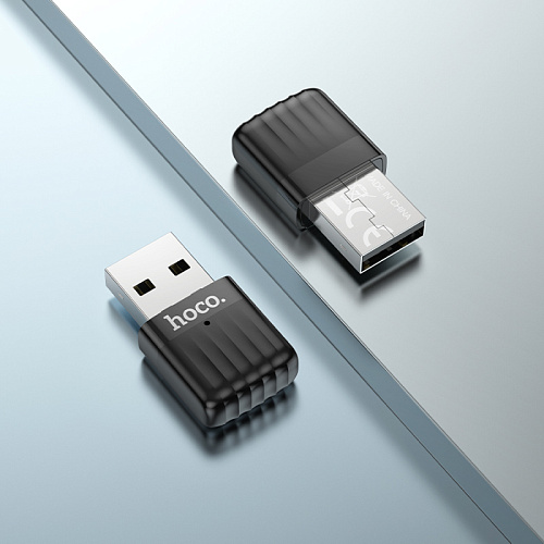 USB адаптер Wi-Fi5 двухдиапазонный (USB2.0 2.4ГГц до 650Мбит/с), HI33, HOCO, черный